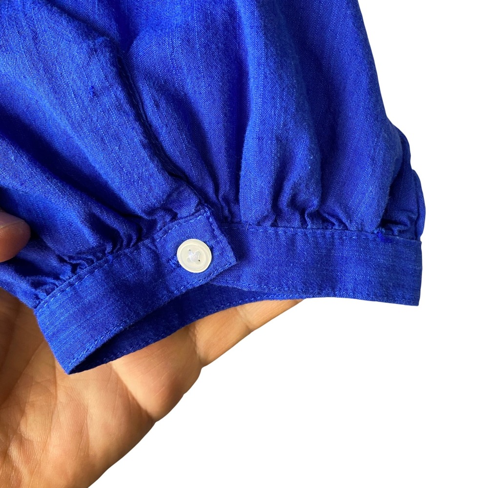 Gap Womens Royal Blue Embroidered Boho Tassel Peplum Blouse Top Size M - Picture 7 of 12